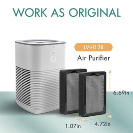 getalong [4Pcs] Air Purifier Filters Replacement Compatible for LEVOIT LV-H128/PUURVSAS (HM669A) / ROVACS (RV60) Air Purifiers, 3-in1 HEPA Filter, Activated Carbon Filter and Pre-Filter