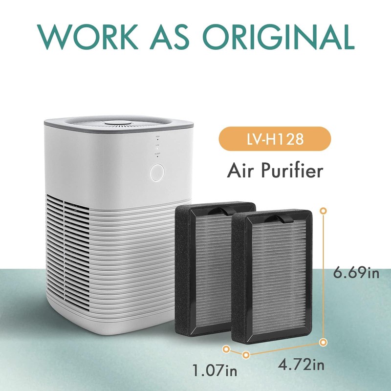 getalong [4Pcs] Air Purifier Filters Replacement Compatible for LEVOIT LV-H128/PUURVSAS