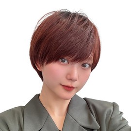 [AQUADOLL(アクアドール)] ウィッグ ショート フルウィッグ プリン 黒髪 銀髪 シルバー ボーイッシュ 男装 短髪 フリーサイズ Lサイズ P-BBR.ベリーブラウンプリン wg316-L-P-BBR