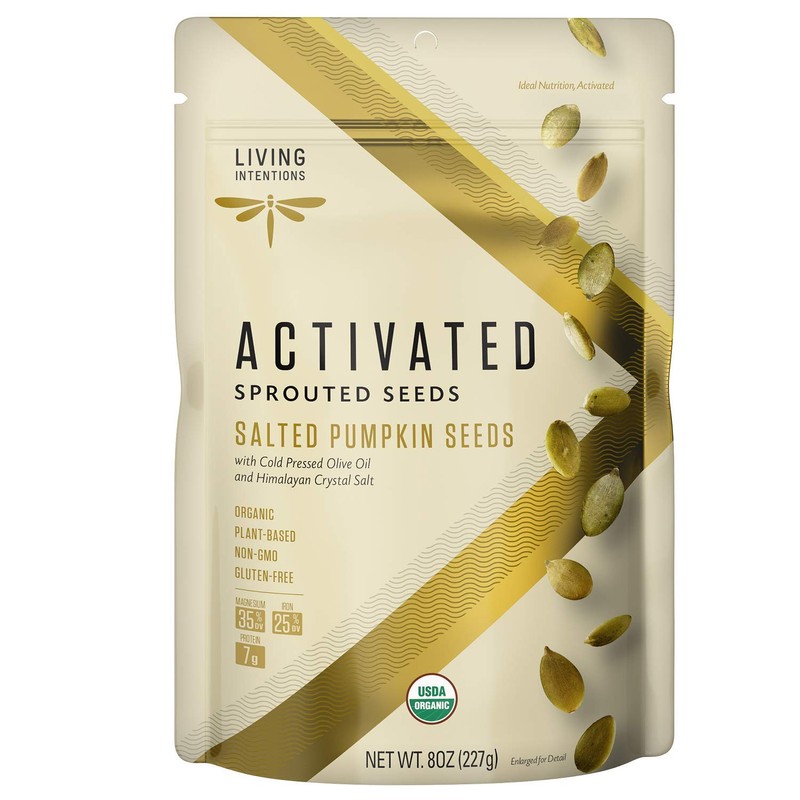 Living Intentions Organic Sprouted Pumpkin Seeds: Salted – NonGMO –
