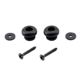 Musiclily Basic Mushroom Head Guitar Strap Buttons Strap Locks End Pins for Acoustic Electric Guitar Bass Ukulele, Black(2 Pieces)