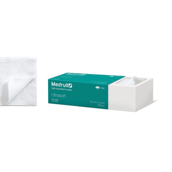 Medrull 7.5 x 7.5 cm Non-Woven Compresses, Pack of 100,