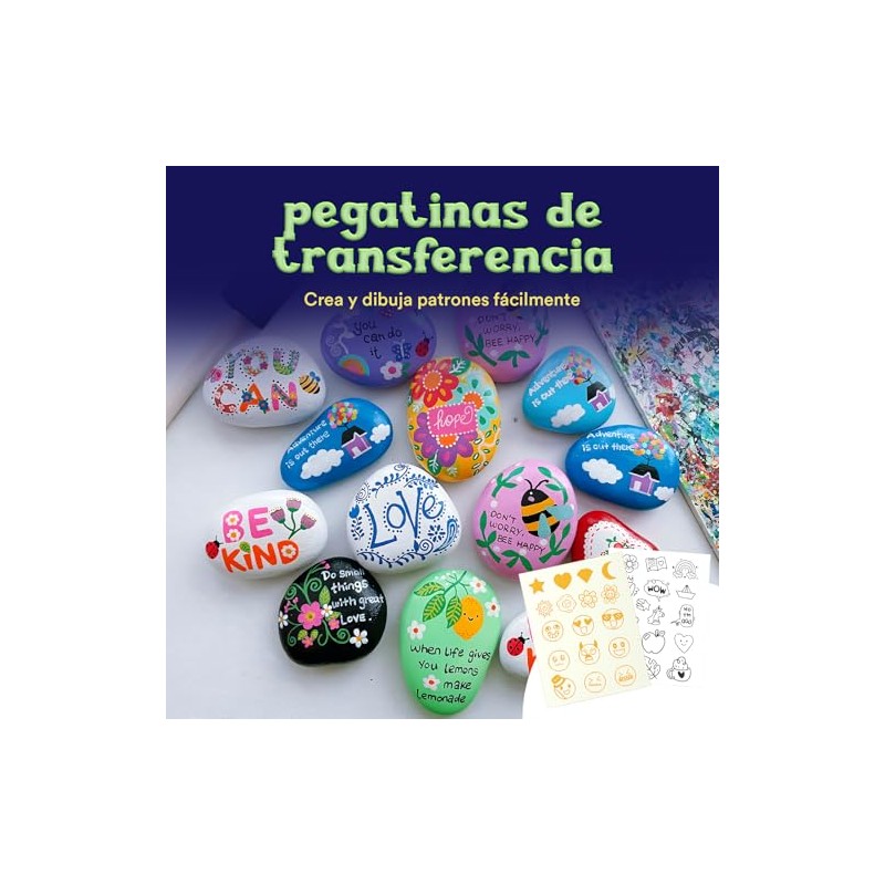 Kit Pintura Rocas Que Brillan Oscuridad Materiales Arte