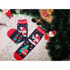 IRISGOD Funny Christmas Socks for Men & Women - Novelty Xmas Gifts - Cool Stocking Stuffers