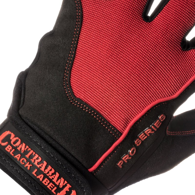 Contraband Black Label 5120 Pro Series Lifting Gloves (Red, Large)