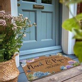 XLDLIOO Nana and Papa Gifts Funny Door Mat, Funny Welcome Front Door Mat Indoor Outdoor Entrance, Gifts for Nana and Papa Artificial Coir Doormats Rugs for Porch Entryway Decor 30x17in