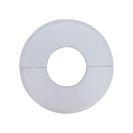 MAGO FAMILY MAGIC Wall Split Flange for 28mm Dia Pipe (1.1 inch), Flange Pipe Cover Decoration, ABS Round Self-Adhesive Escutcheon Plate Plumbing Pipe Cover, White, 1 Piece