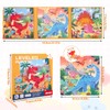 Kaisibum 2 Sets Magnetic Puzzles for Children, 25-30-42 Pieces Dinosaur