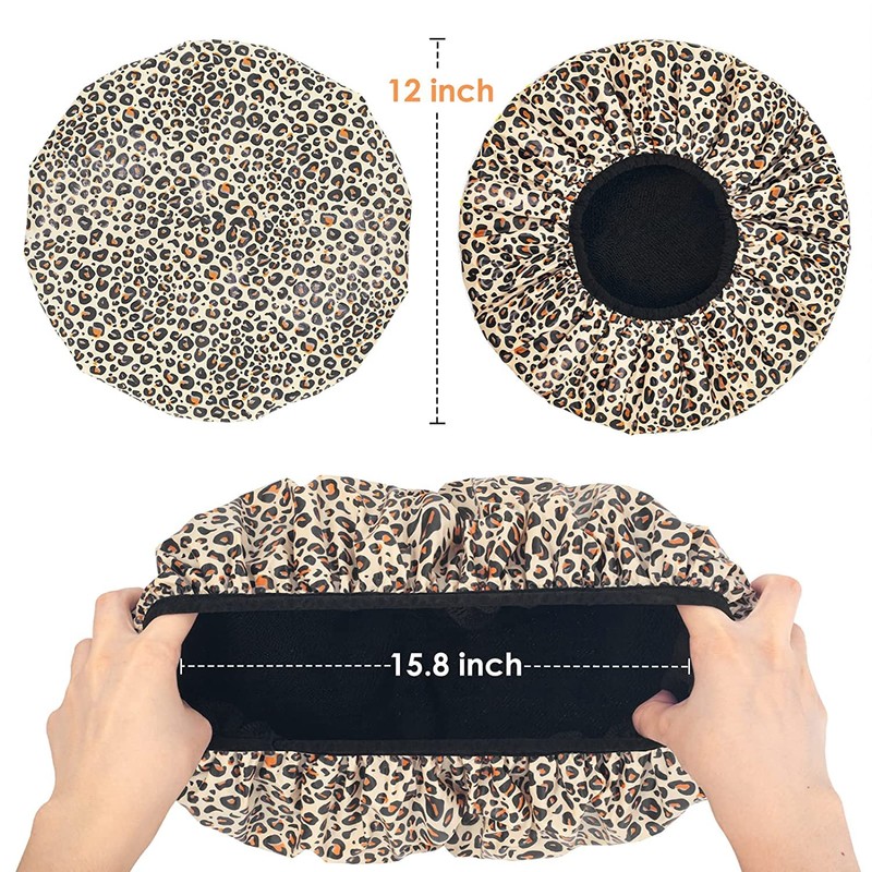 Auban Shower Cap, Shower Cap for Women Terry Cloth Lined