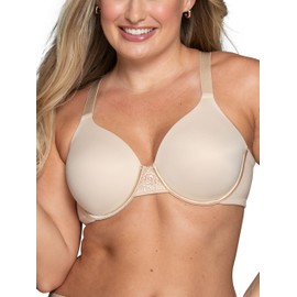 Vanity Fair Womens Full Figure Beauty Back Smoothing Bra, 4-way Stretch Fabric, Lightly Lined Cups Up To H Bra, Underwire - Beige, 42B US