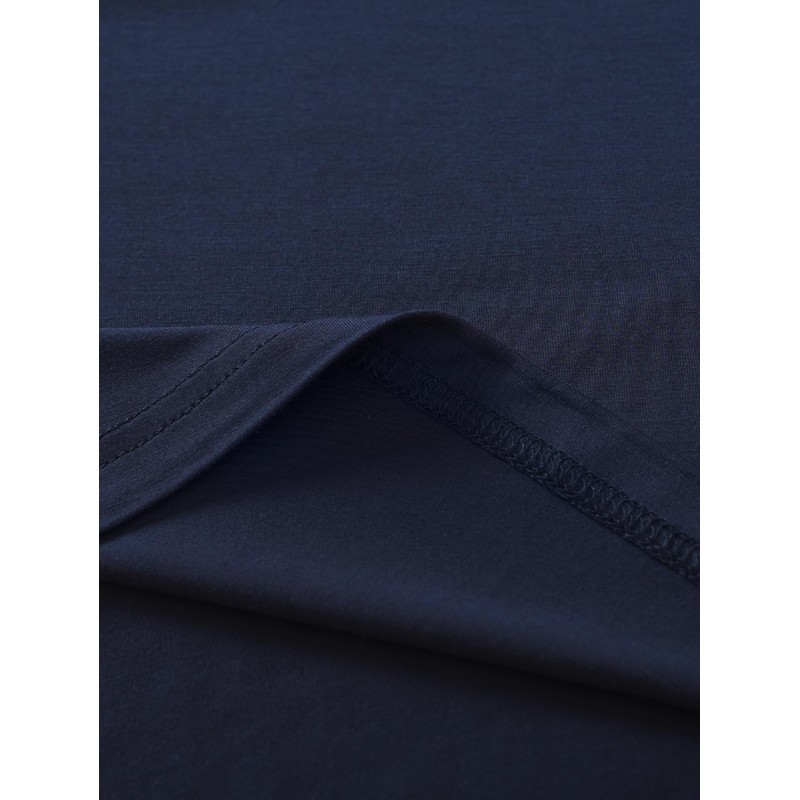 Latuza Men's Bamboo Viscose Nightshirt Sleeveless Sleep Shirt, Navy, Medium
