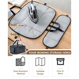 Ironing Mat, Portable Folding Iron Pad Blanket for Table Top, Ironing Board Replacement, Iron Board Alternative