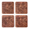 New Orleans Map, Sapele Wood Coasters, Set of 4, City