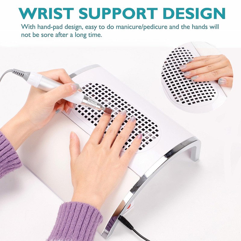 Biutee Nail Dust Extractor 80W Dust Extractor Nail Studio with