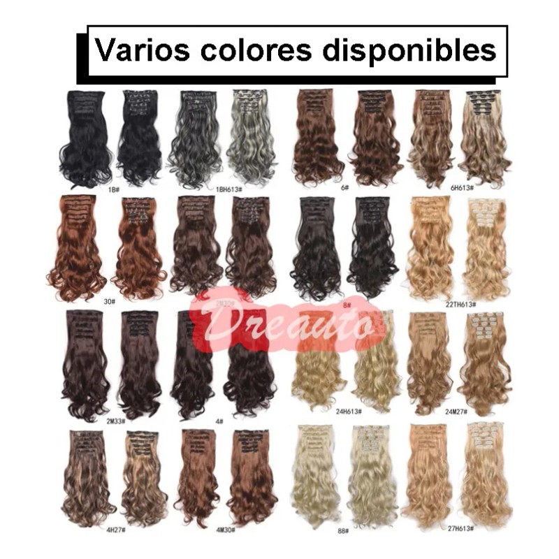 Extensiones De Pelo Ondulado Sintético 6pcs Mujeres
