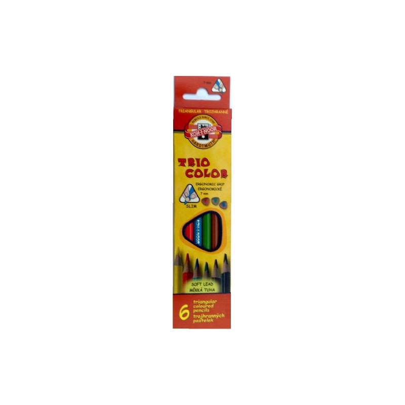 KOH-I-NOOR Triangular Coloured Pencil (Pack of 6)