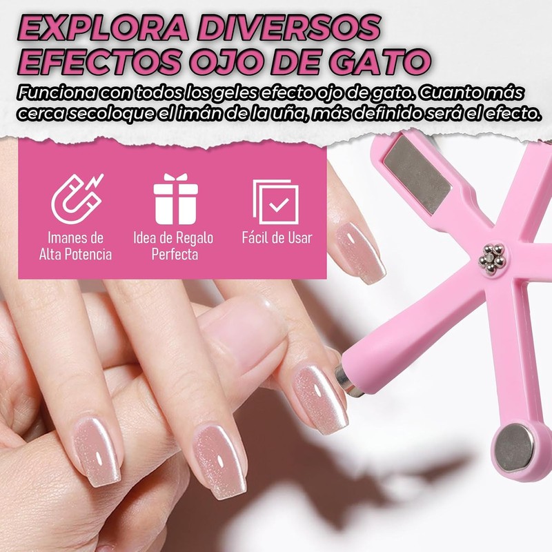 Kit 4pcs Imán de Uñas 3D Ojo de Gato Magnético