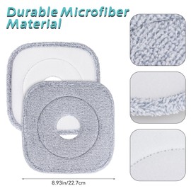 Sgizoku Universal Mop Refill Pad For Square Spin Mop and Bucket - 8PCS Microfiber Mop Refills for Floor Mop Replacement Cover - Washable and Reusable Mop Cover Replacement for Cleaning Floors