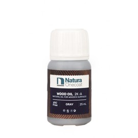 Natura Onecoat Wood Stain Oil - Sample - 25 ml, Gray – Natural Wood Finish for Interior Furniture & Floor - Linseed Wood Oil - Environmentally Friendly - Hard Wax Oil for Color Sampling - VOC-Free