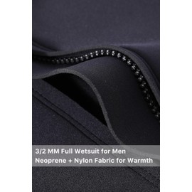 Lemorecn Mens Wetsuits Jumpsuit Neoprene 3/2mm Full Body Diving Suit (3031black-3XL)