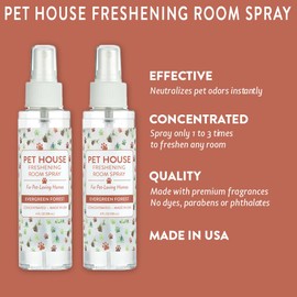 One Fur All Pet House Freshening Room Spray - Evergreen Forest Pack of 2 - Concentrated Air Freshener - Non-Toxic & Pet-Friendly Air Freshener - Pet Odor Eliminator Room Spray