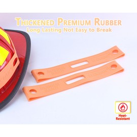 2 Pack Firefighter Helmet Straps, Thickened Rubber Firefighter Helmet Band to Hold Flashlight and Firefighting Accessories, Durable and Elastic to Fit for Most Fire Helmets or Hard Hats, Orange
