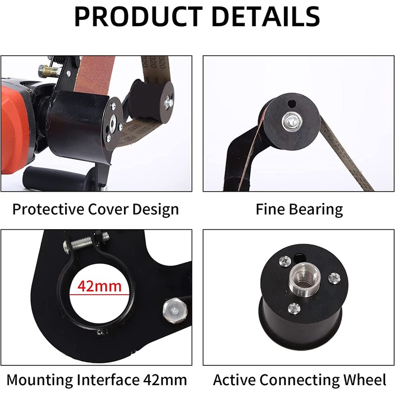 Belt Sander Adapter for Angle Grinder, Tube or Pipe Sanding
