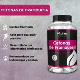 Cetonas De Frambuesa Skin Vit 60 Cápsulas, Súper Premium Sabor Sin Sabor