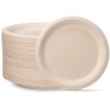 iDopick Compostable Paper Plates 9 Inch, 50 Pack Biodegradable Sugarcane