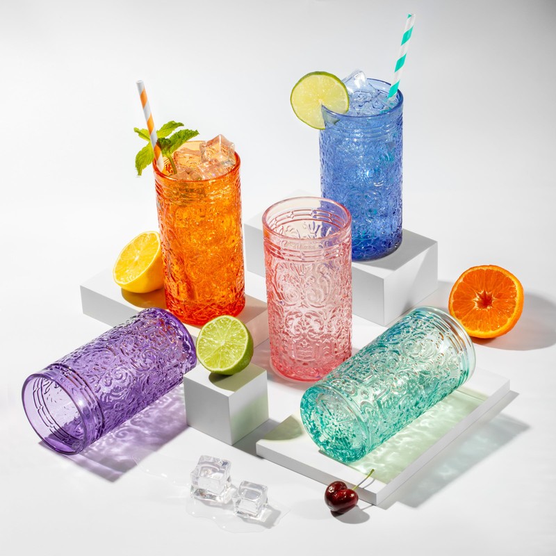 Godinger Highball Glasses, Tall Drinking Glasses, Beverage Glass Cups -