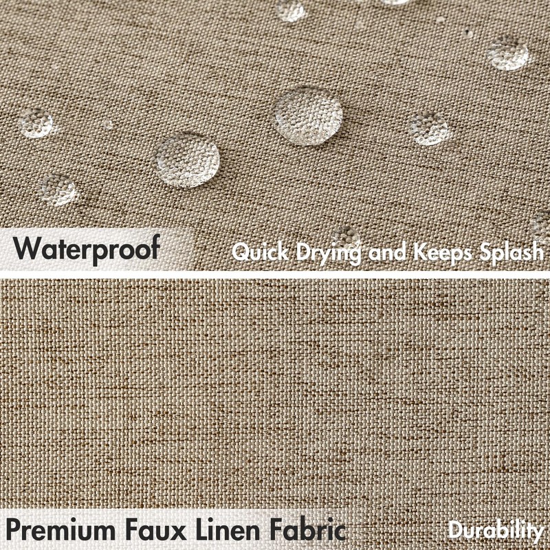 MIULEE Linen Shower Curtain with 12 Metal Hooks Modern Heavy