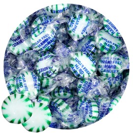 Arcor Sugar Free Spearmint Starlight Mints, 2 Pound Bulk Bag (Approx 140 Pieces), Individually Wrapped Hard Candy, The Hampton Popcorn & Candy Company