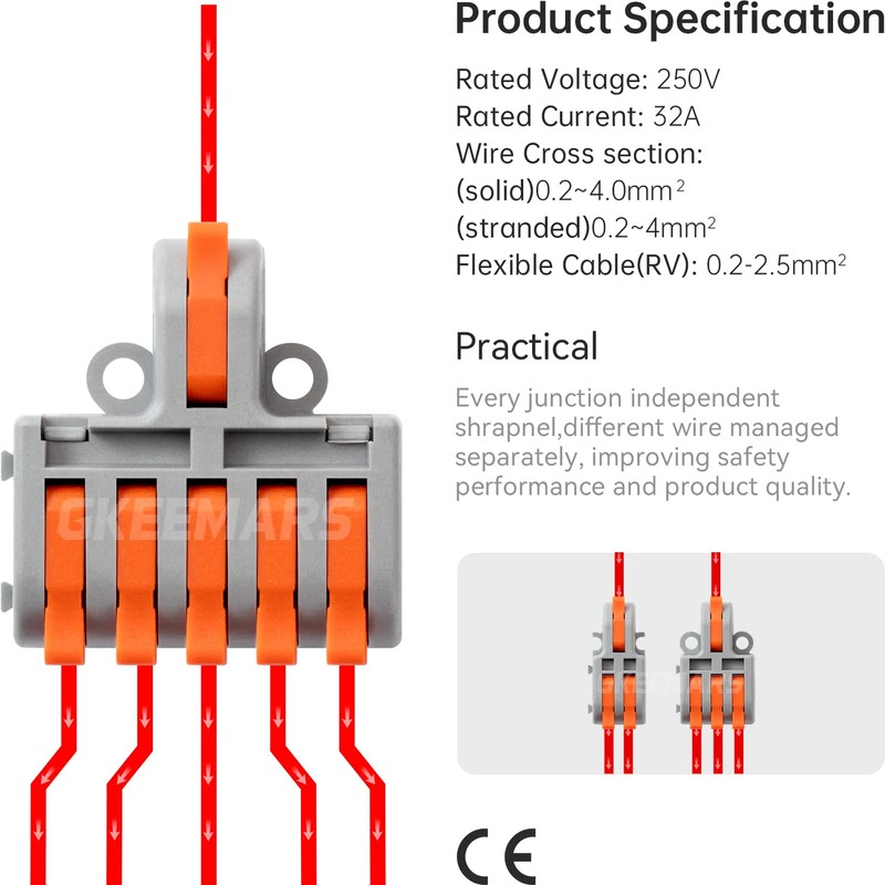 GKEEMARS 26Pcs Compact Splicing Connectors Wire Connectors Kit 2, 3