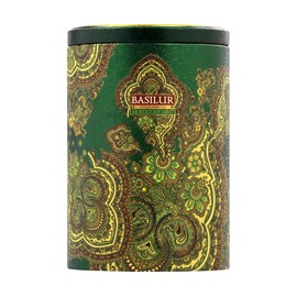 Basilur Moroccan Mint Green Tea - 100g Loose Leaf in Tin Caddy | Premium Ceylon Green Tea with Refreshing Mint Flavor