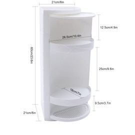 awolsrgiop 360° Rotated Corner Shower Caddy, 3-Layer Bathroom Corner Shelf Shampoo Storage Holder Shower Caddy Locker Cos-Metic Storage Rack Storage Shelf No Punching Storage Holder Organizer