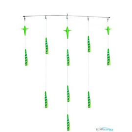 Lobo Lures 36" Lumo 8" Bullet Tuna Spreader Bar Glow in The Dark (Lumo 3 Bird Spread)