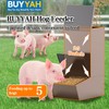 BUYYAH Hog Feeder, 2.5 Bushels Capacity, Heavy Duty Galvanized Steel