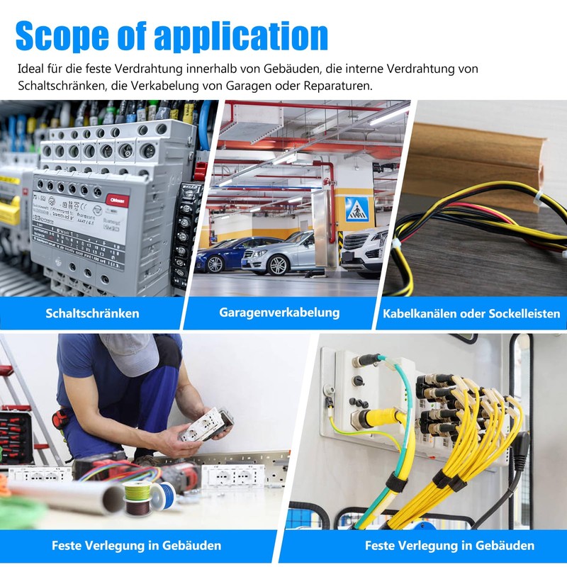 H07V-K Installation Cable Set 1.5 mm², 3 Colours Electrical Installation