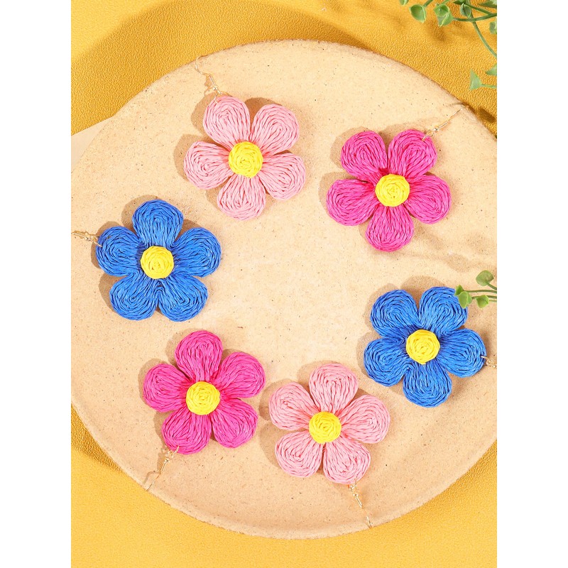 Flower Earrings for Women 3D Sunflower Dangle Earrings Dainty Stud