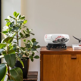 HANABASS Lotus Bowl Planter Hydroponic Planter Pot Ceramic Plant Pot Water Lily Bowl with