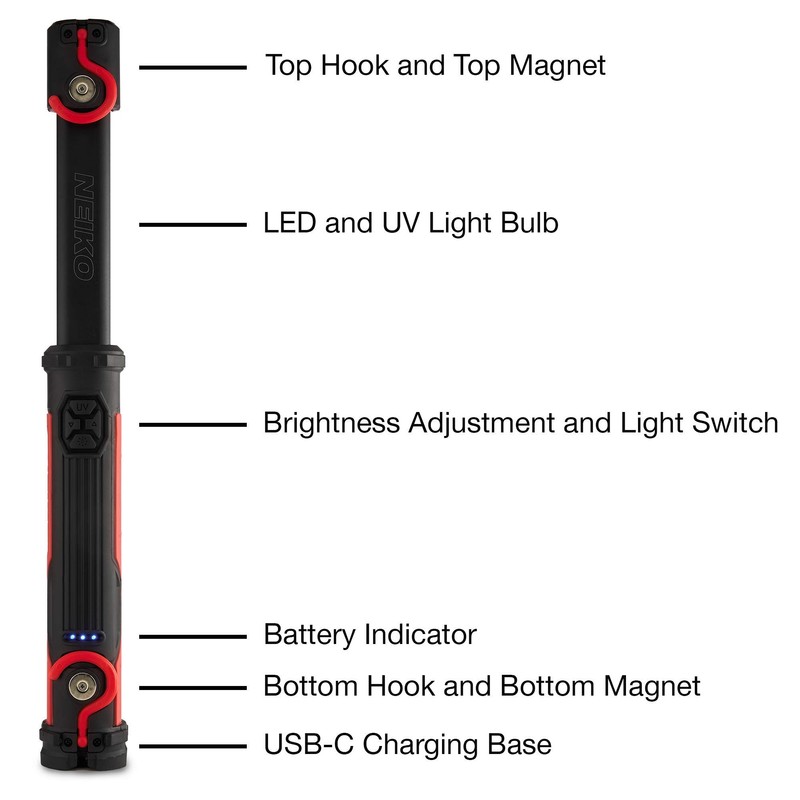 NEIKO 40337A Cordless 10-Watt 2-in-1 COB LED and UV Work