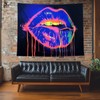 TUGCAY Lips Black Light Tapestry, Blacklight Tapestry UV Reactive Lip