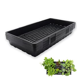YTKD 10 Pack 1020 Plant Growing Trays (no Holes) Plastic Seeds Starter Trays Sturdy Self Seedling Tray for Seeds Seedlings Cloning Indoor Gardening, Sprouts and Microgreen