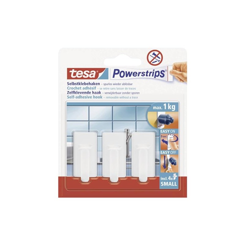 Tesa powerstrips small classic hooks pack of 3