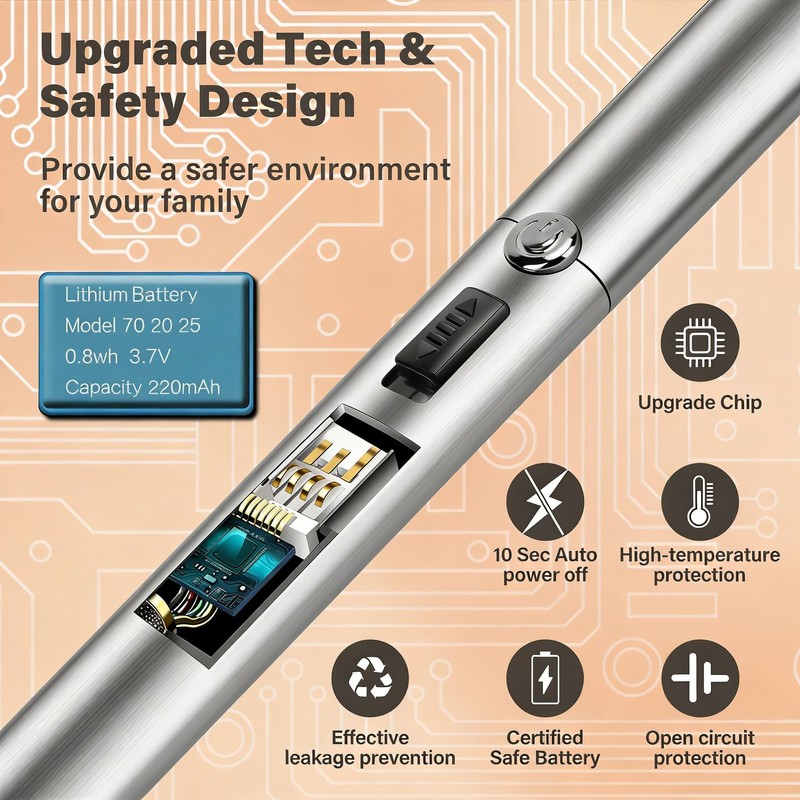 Navpeak Electric Candle Lighter Windproof USB Rechargeable Flameless Long Neck