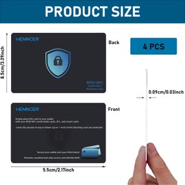 EXQUIMA 4 PCS Armoured Card,Anti Theft Debit & Credit Card Protector, Anti Theft Contactless NFC Blocker, Entire Wallet Protection,Card Blocker for Contactless Cards