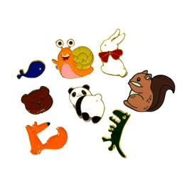 Animal Rabbit Dinosaur Squirrel Snail Whale Fox Bear Panda Lapel Pin Badge Lapel Backpack Scarf Decoration /Metal /, Metal, /