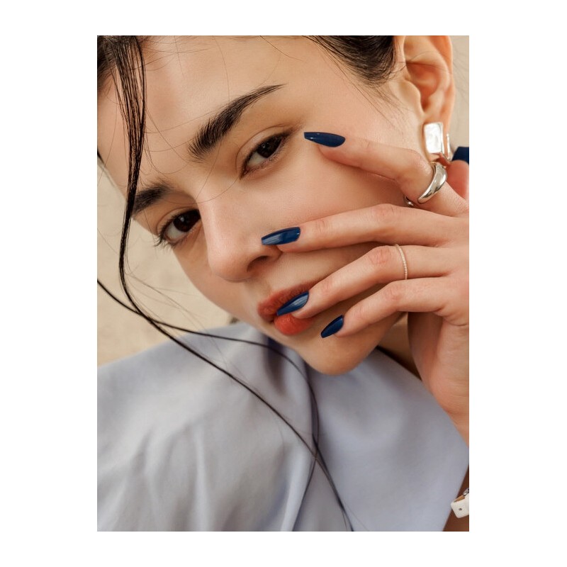 Reusable Nail Tips Modern Navy (Coffin) / 리유저블 네일팁 모던