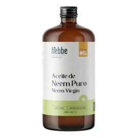 Neem Aceite Puro Orgánico Prensado en Frío Capilar y Facial antiinflamatorio anti-acne, Hebbe Cosmetics & Ludika 1L