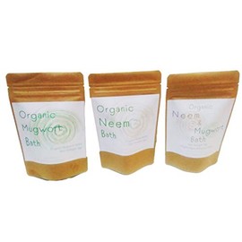 Organic Mugwort Bath 5 pcs, Organic Mugwort Bath, 5 Pack, Steamed Wormwood, Pregnant, Warm, Herbal Bath (Neem Bath, 5 Piece of Neem Bath Salt, Mugwort & Neem Bath, 5 Piece Set of Mugwort and Neem